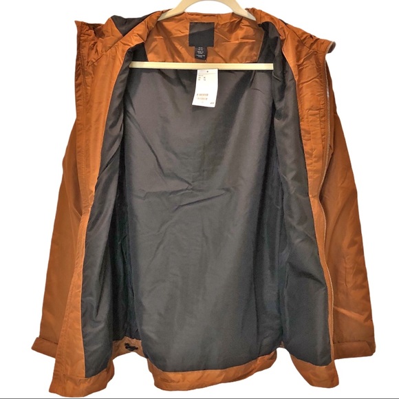 H&M men's jacket hooded windbreaker rust XL - Picture 7 of 13